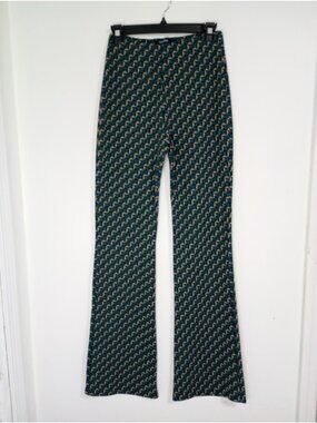 Pull&Bear Womens Geometric Print Flared Pants Size M Flared